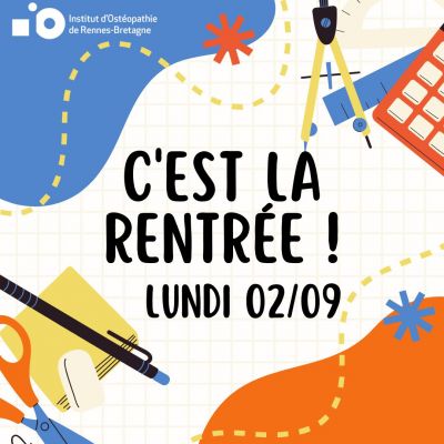 Rentrée lundi 2 septembre 2024 (9h45 pour les étudiants de première année).